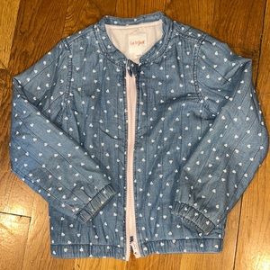 Girls Chambray Quilted Long Sleeve Jacket - Cat & Jack Blue- Size Small 6/6x